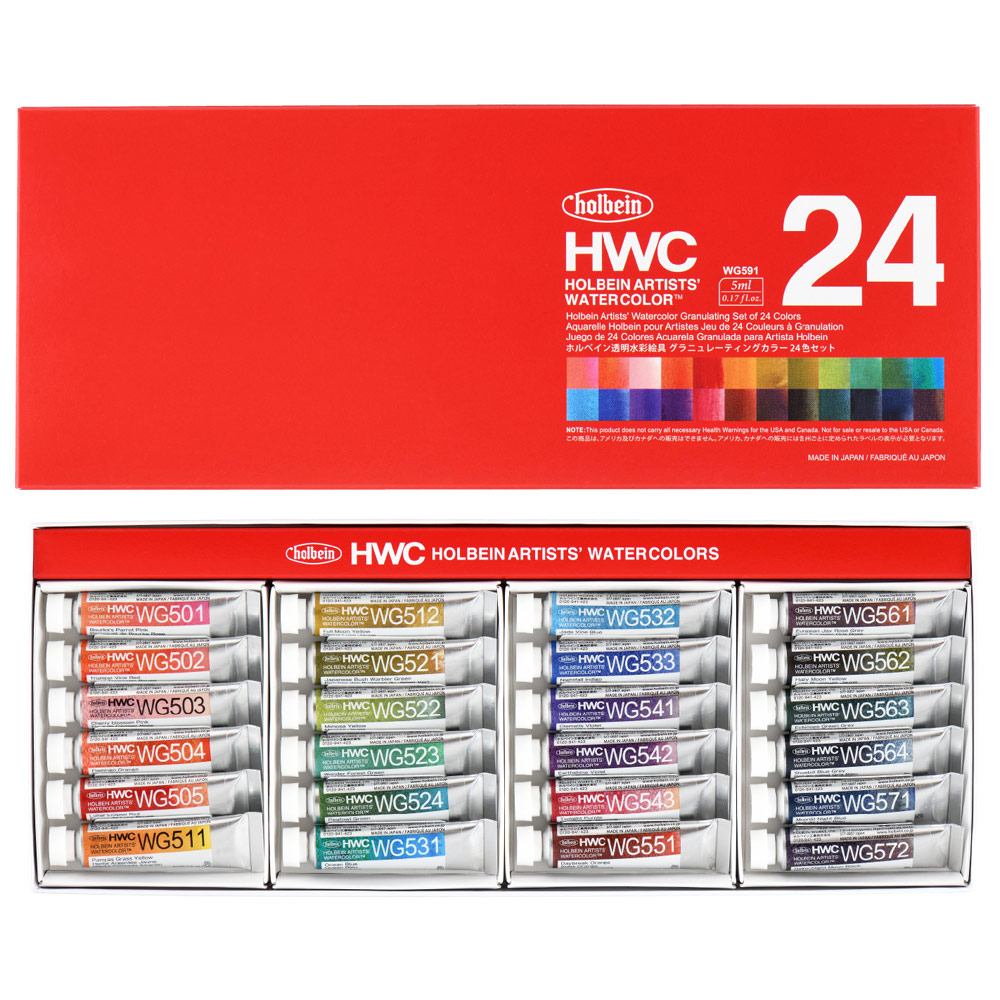 Holbein Artists' Granulating Watercolor 24 x 5ml Set