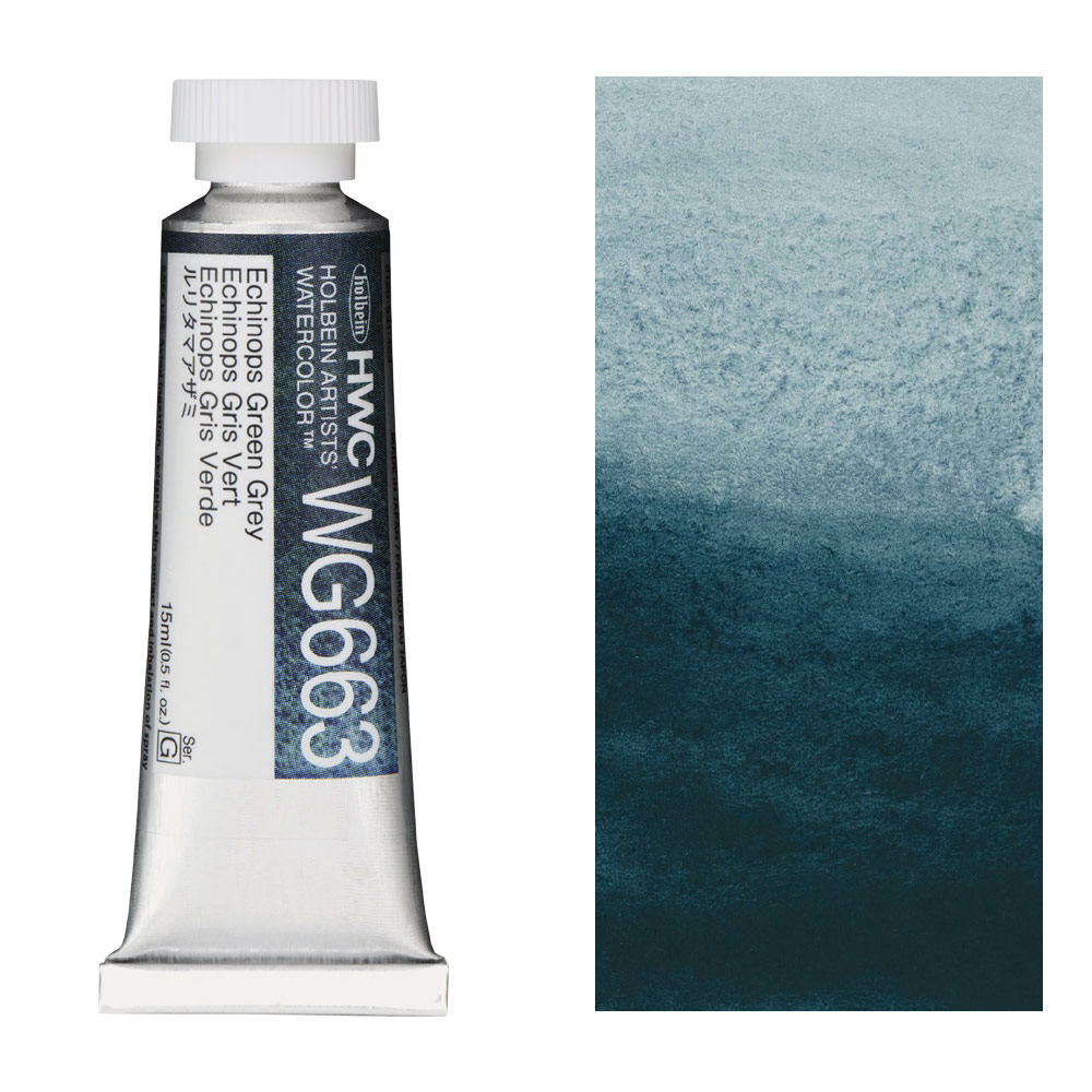 Holbein Artists' Granulating Watercolor 15ml Echinops Green Grey