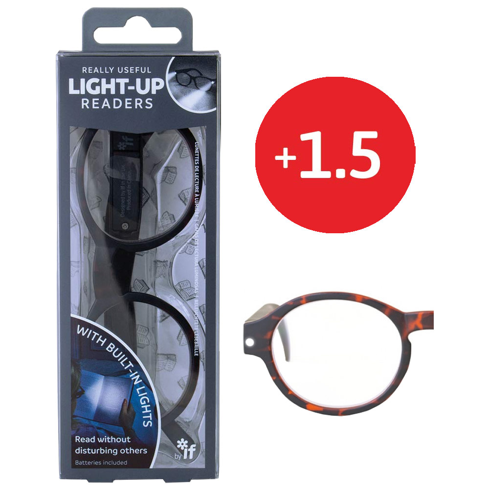 If USA Light-Up Readers Eye Glasses +1.5 Tortoise Shell