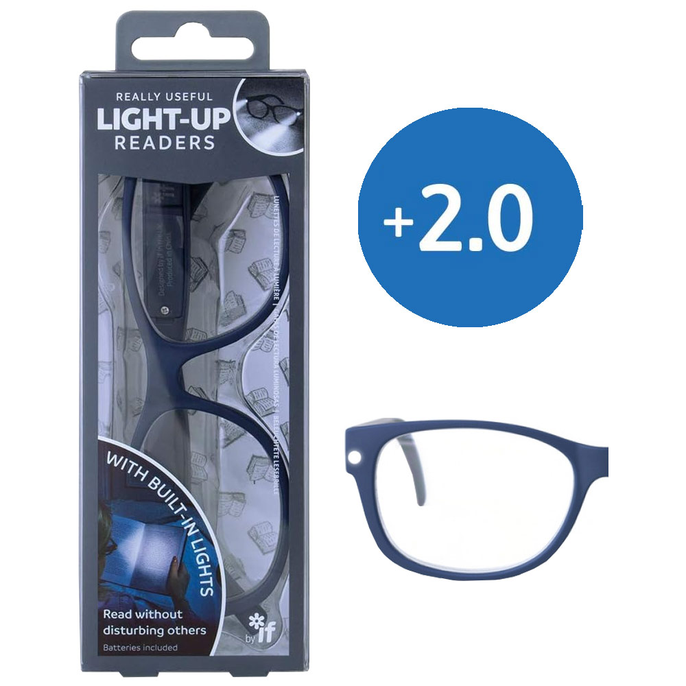 If USA Light-Up Readers Eye Glasses +2.0 Midnight Blue