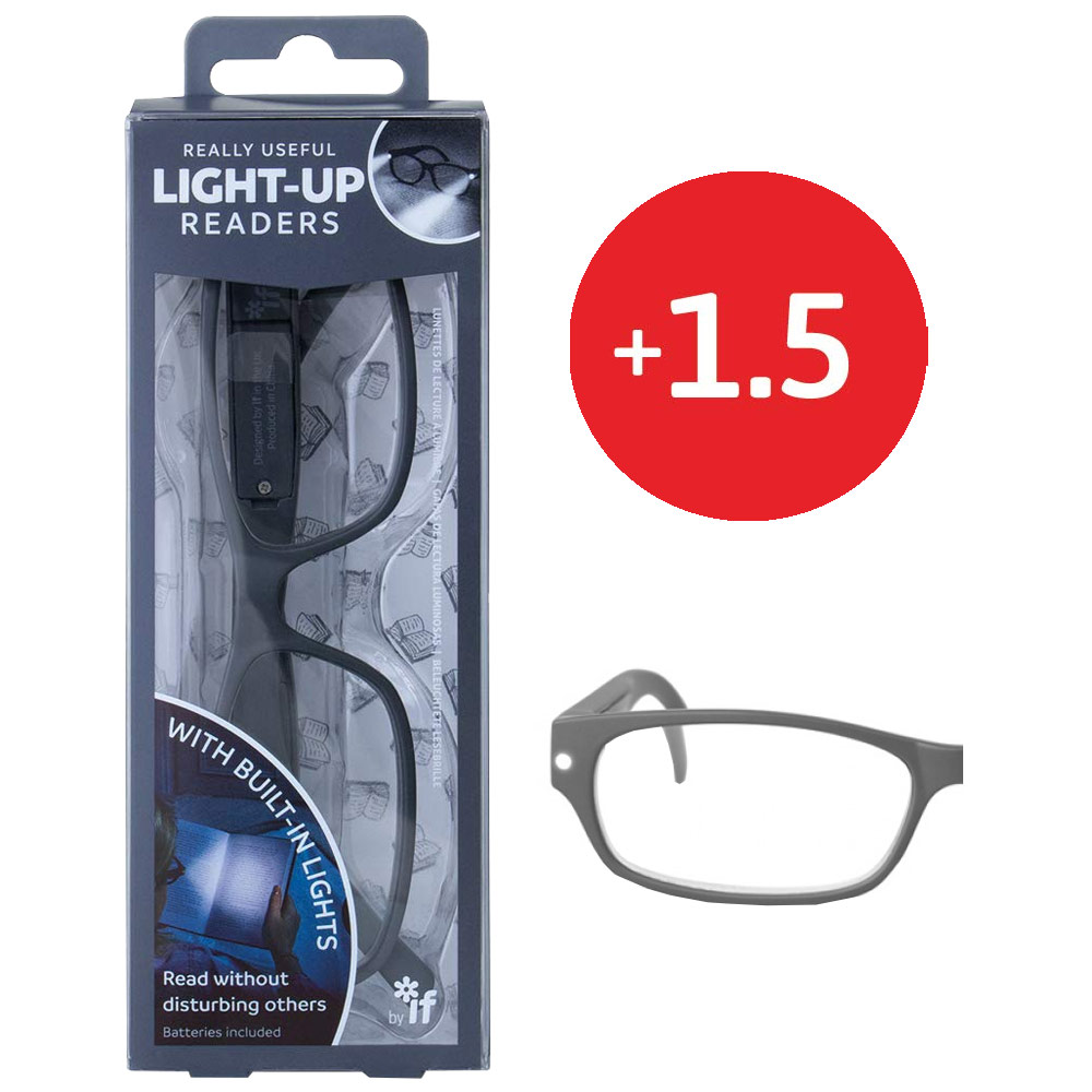 If USA Light-Up Readers Eye Glasses +1.5 Concept Gray