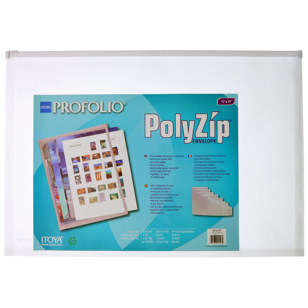 Itoya Art ProFolio PolyZip Envelope 13"x19" Clear