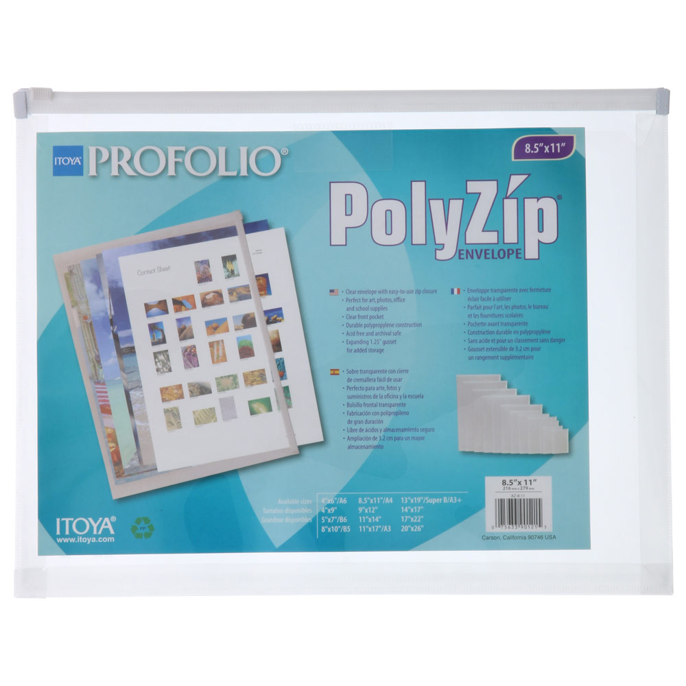 Itoya Art ProFolio PolyZip Envelope 8.5"x11" Clear