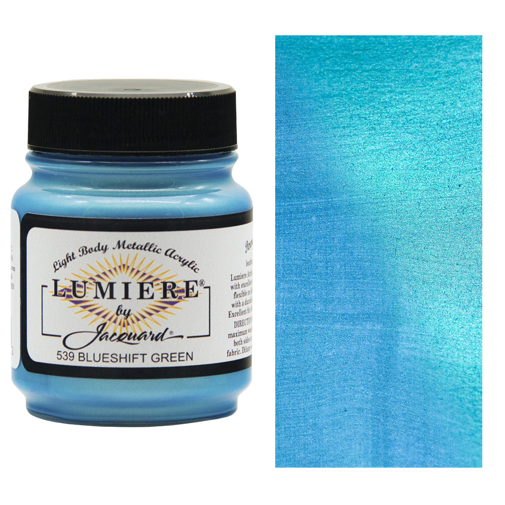 Jacquard Lumiere Metallic Acrylic Paint 2.25oz Blueshift Green