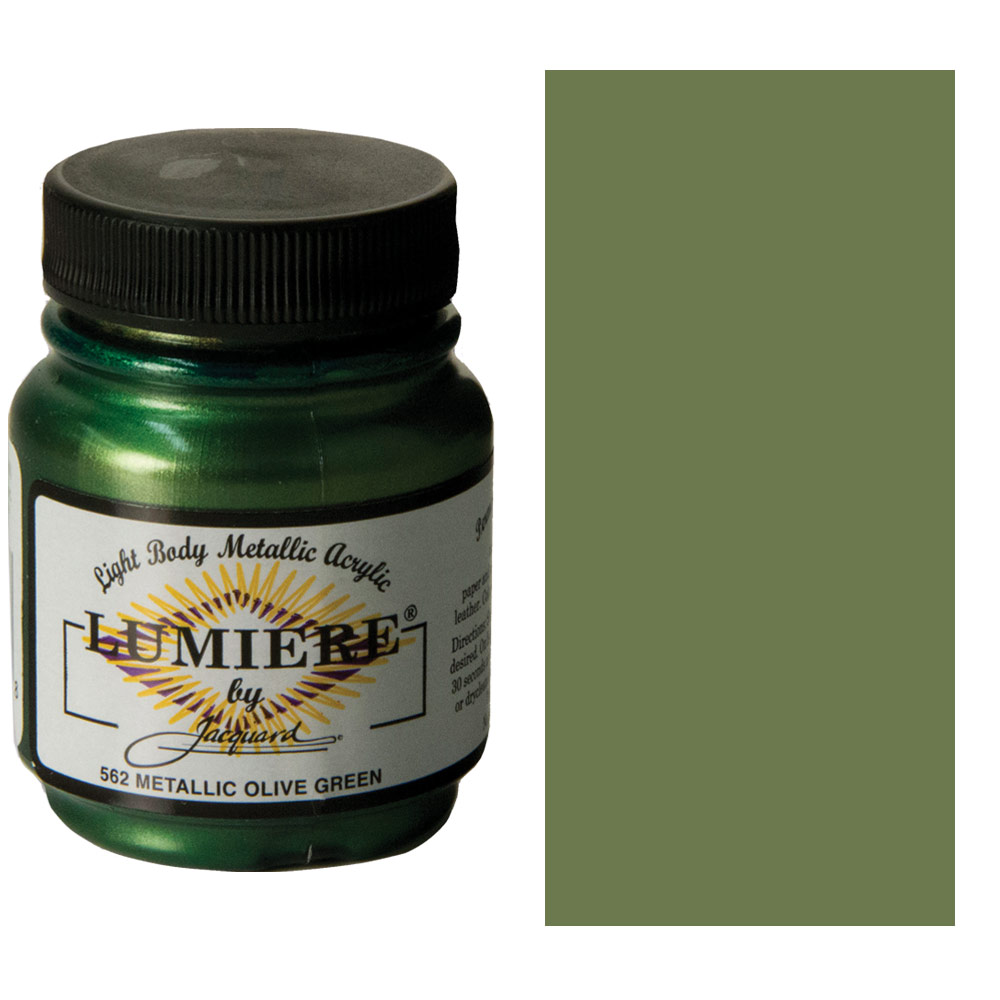 Jacquard Lumiere Metallic Acrylic Paint 2.25oz Metallic Olive Green