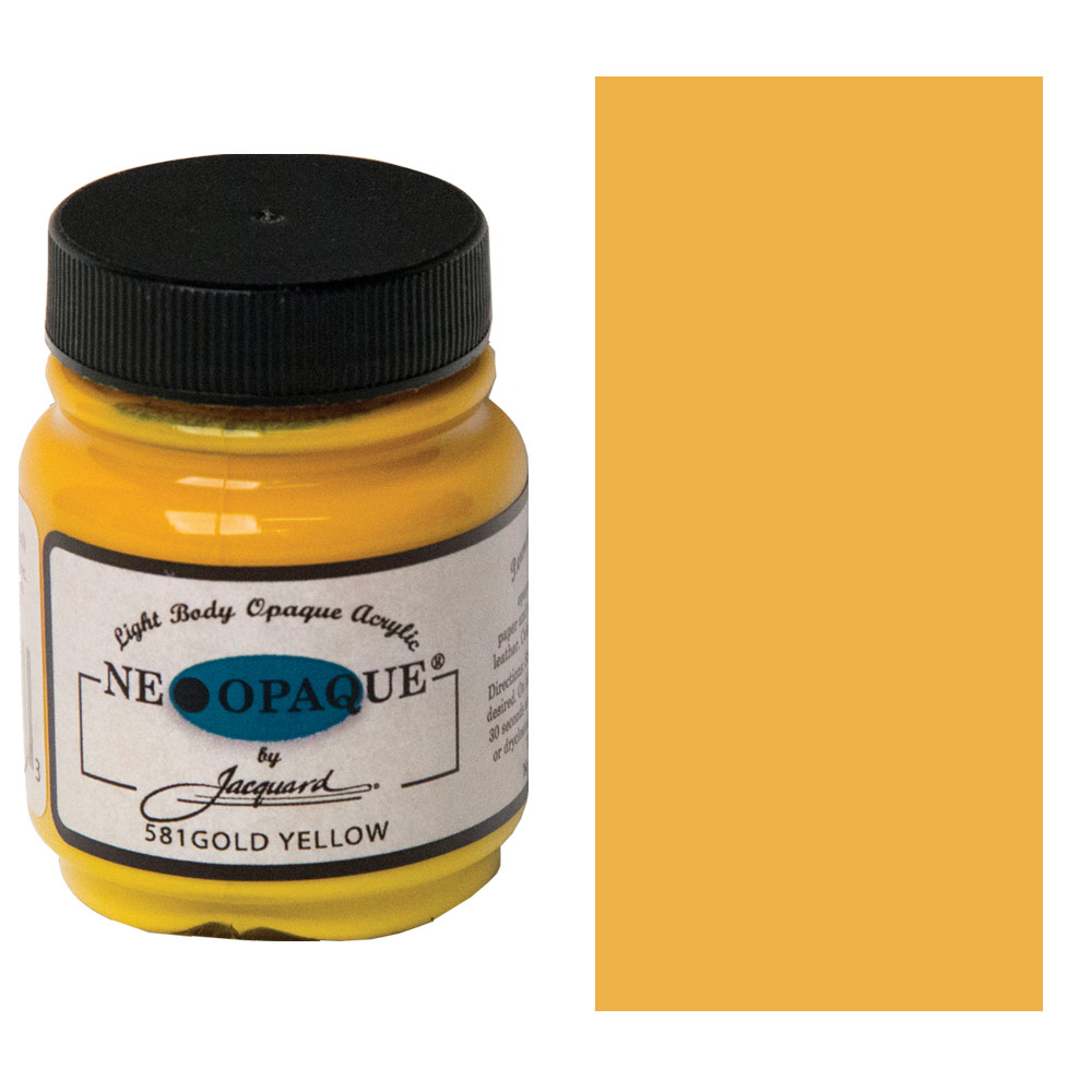 Jacquard Neopaque Opaque Fabric Paint 2.25oz Gold Yellow