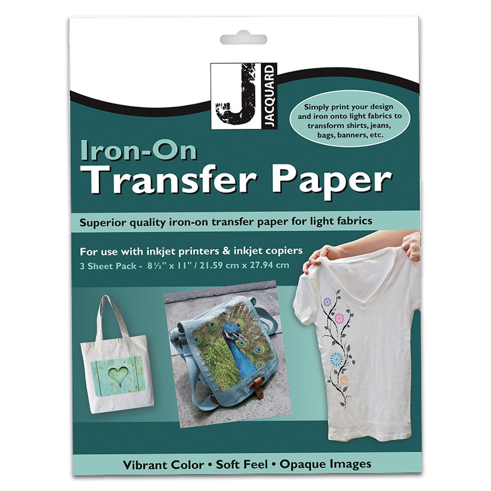 Jacquard Iron-On Transfer Paper Fabric Sheets 3 Pack 8.5"x11"