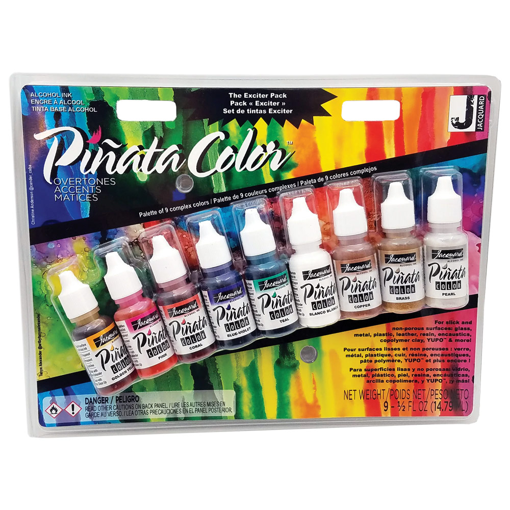 Jacquard Pinata Color Alcohol Ink Exciter Pack 9 x 0.5ml Set Overtones