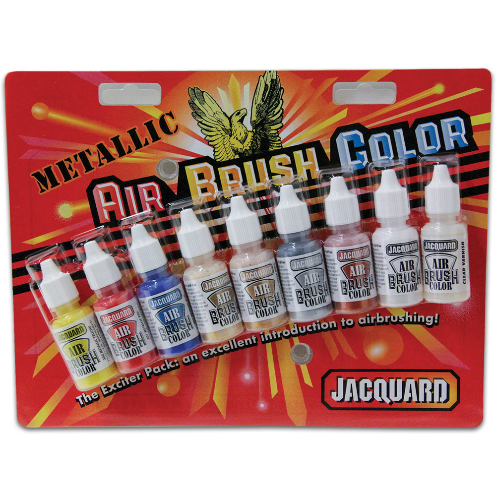 Jacquard Airbrush Color Exciter Pack 9 x 0.5oz Set Metallic