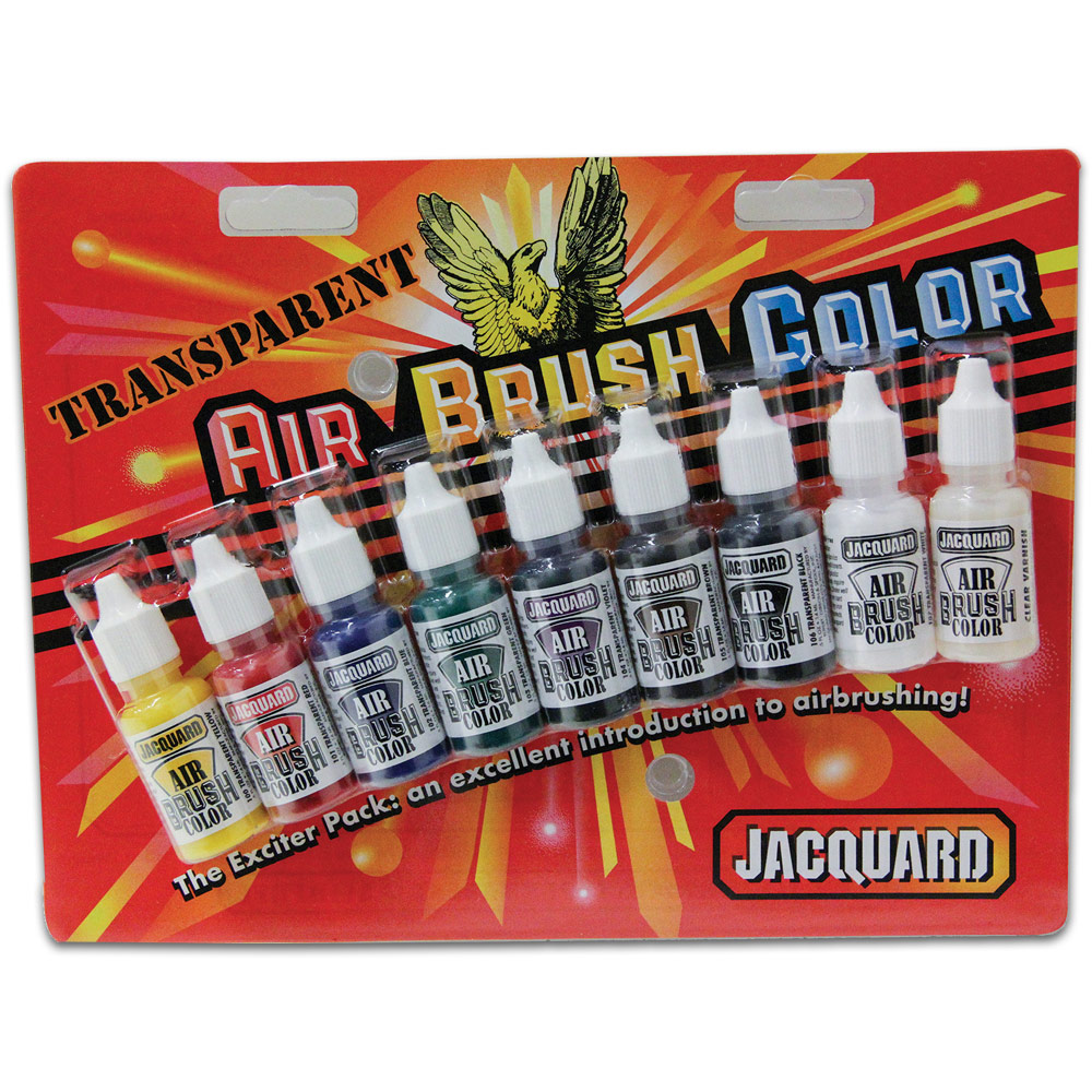 Jacquard Airbrush Color Exciter Pack 9 x 0.5oz Set Transparent