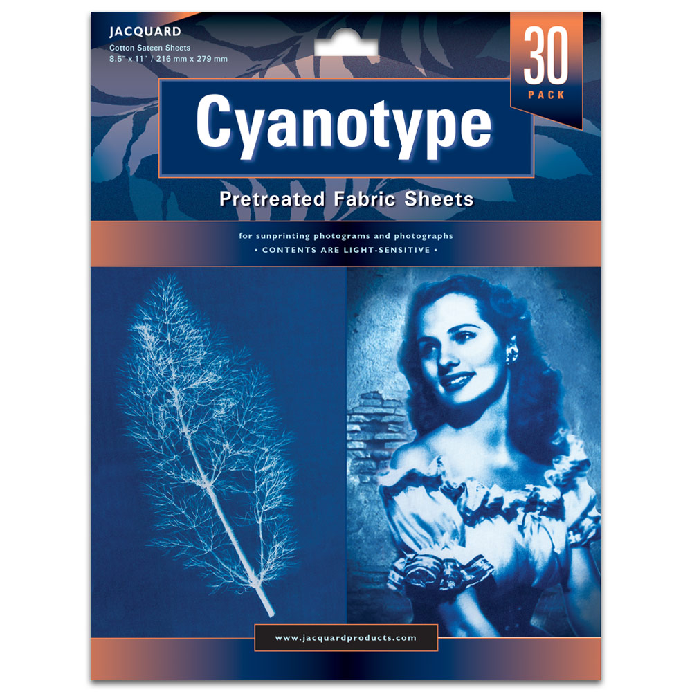 Jacquard Cyanotype Pretreated Fabric Sheet 30 Pack 8.5"x11"