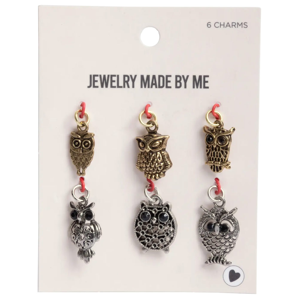 Jewelry Made By Me Charms 6 Set Whimsical Owl
