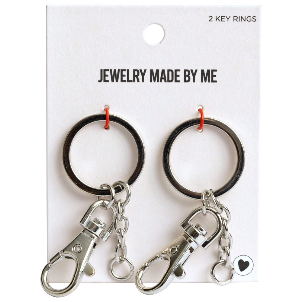 Jewelry Made By Me Lobster Clasp Key Ring 2 Set Silver