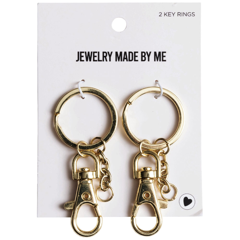 Jewelry Made By Me Lobster Clasp Key Ring 2 Set Gold
