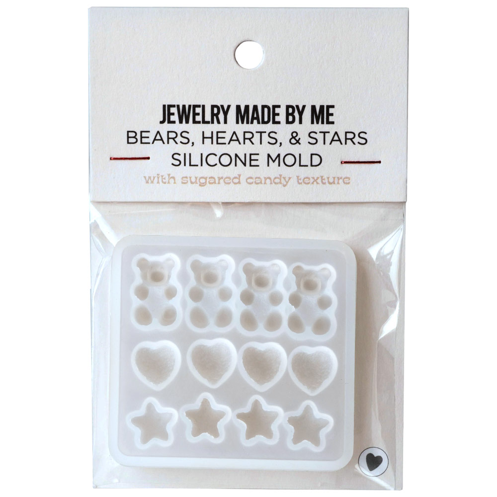 Jewelry Made By Me Silicone Mold Gummy Bearts, Hearts & Stars