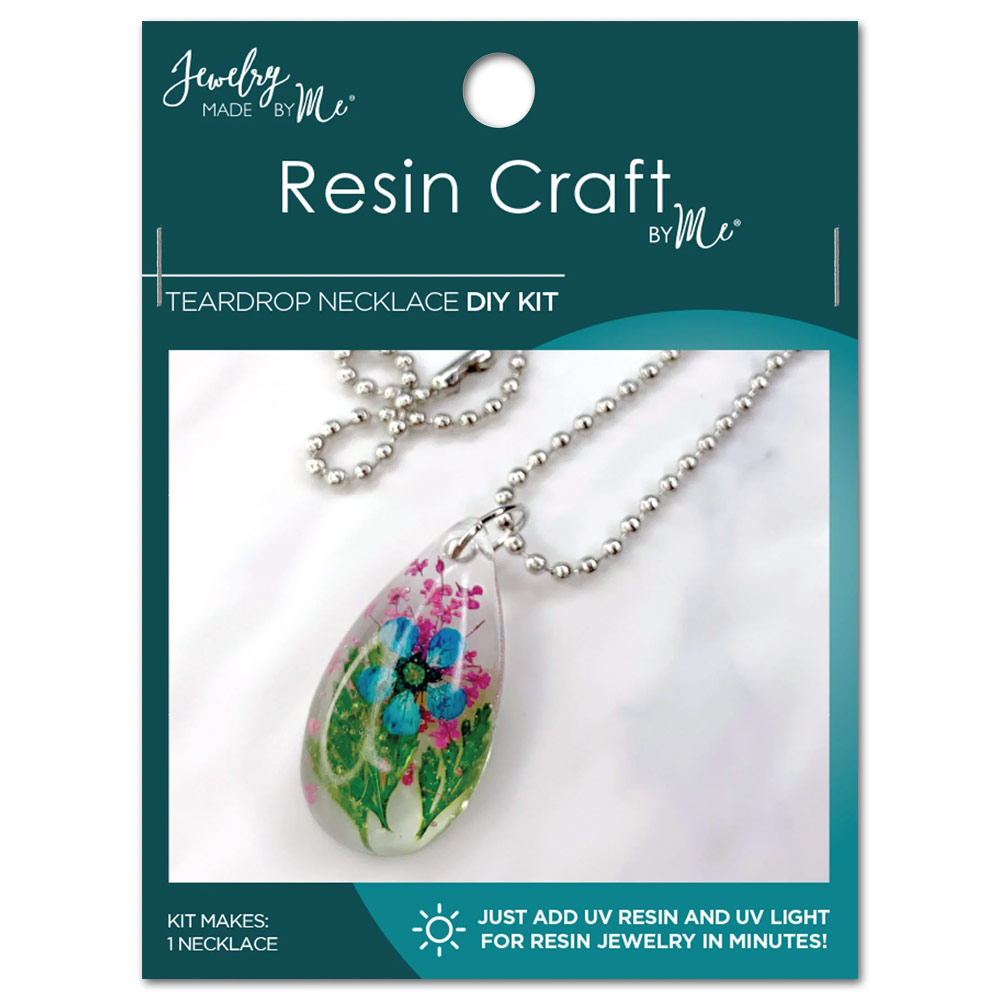 Jewelry Made By Me UV Resin DIY Kit Flower Drop Pendant