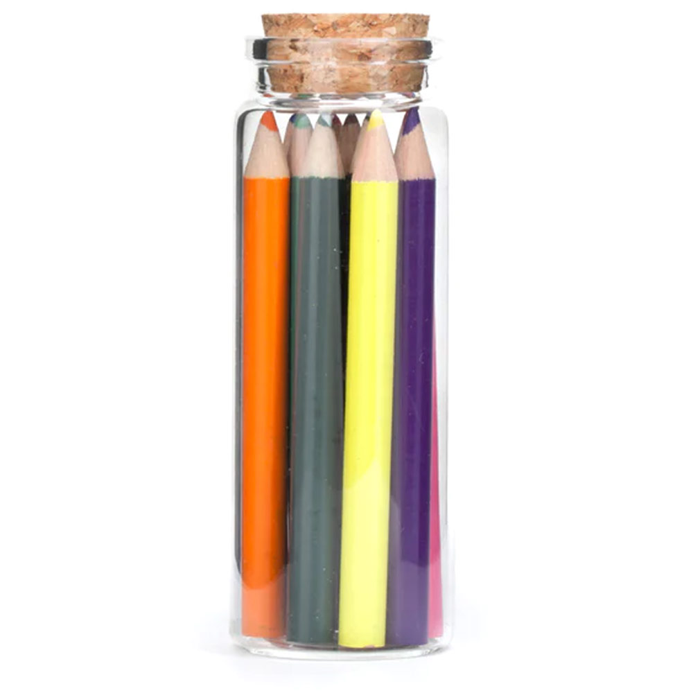 Kikkerland Colored Pencil Glass Jar 12 Set