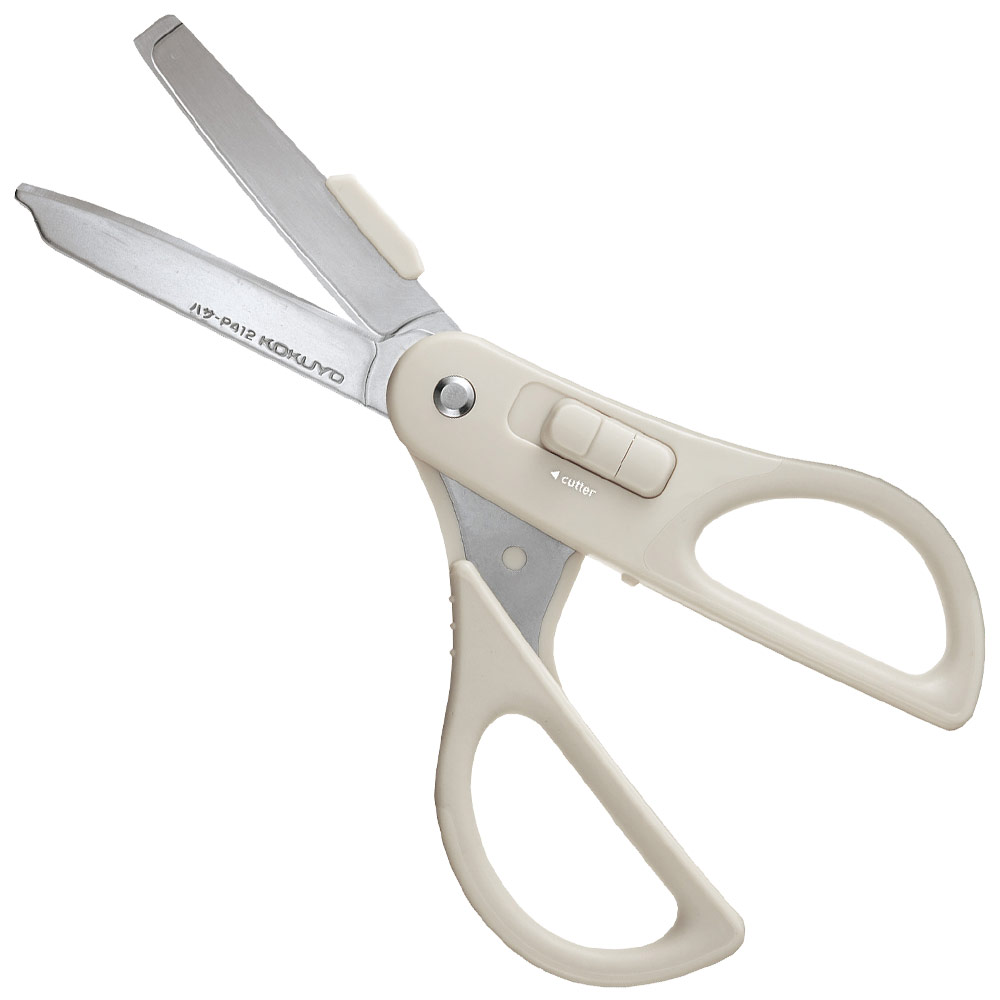 Kokuyo Hako-Ake 2Way Scissors Gray