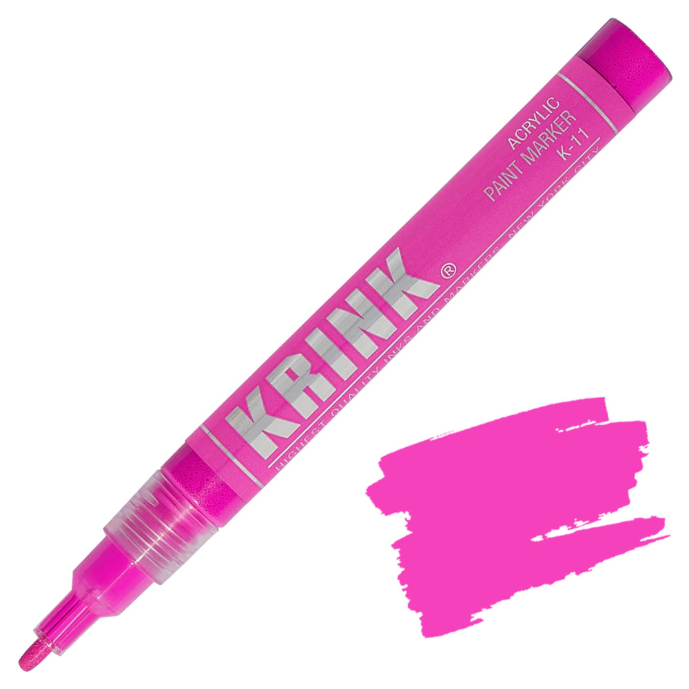 Krink K-11 Water-Based Acrylic Paint Marker 3mm 9ml Fluorescent Pink