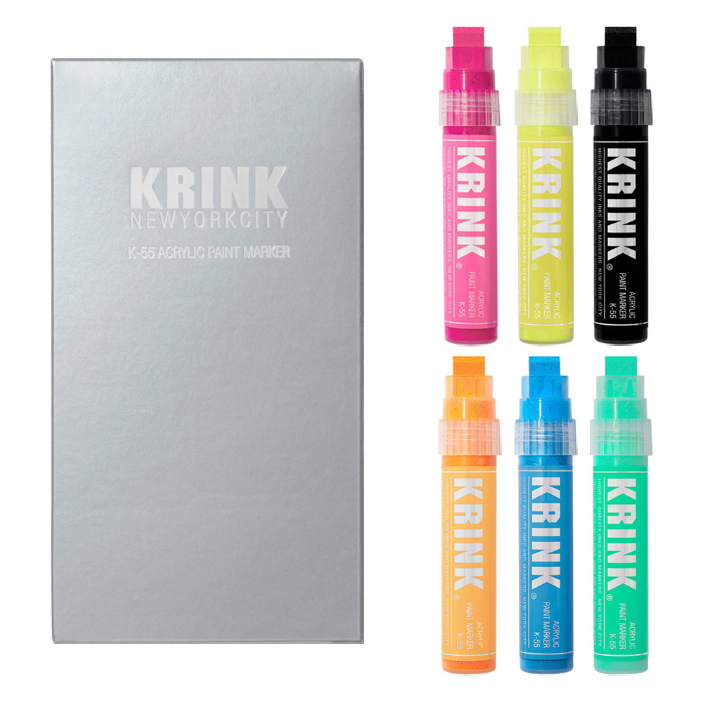 Krink K-55 Water-Based Acrylic Paint Marker 6 x 30ml Set 15mm