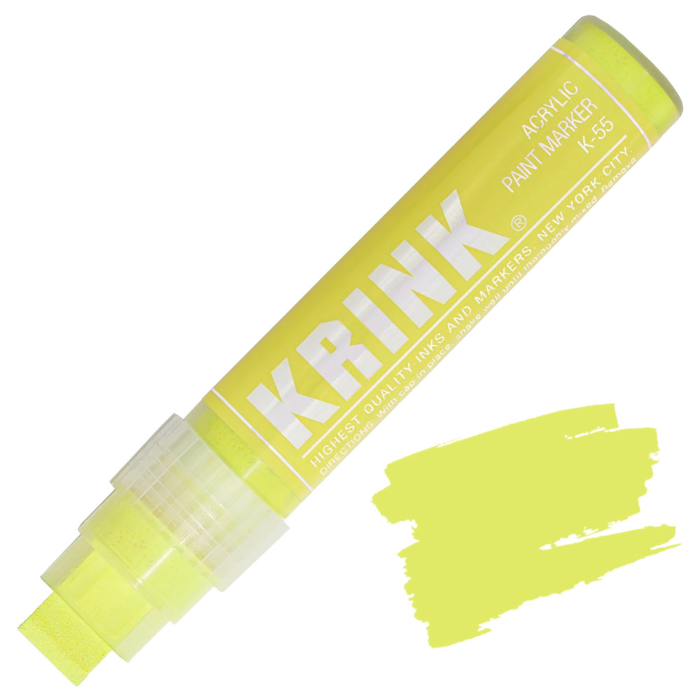 Krink K-55 Water-Based Acrylic Paint Marker 15mm Fluorescent Yellow