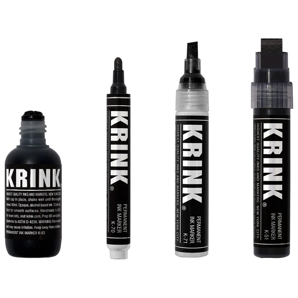 Krink Permanent Ink Marker 4 Set Super Black