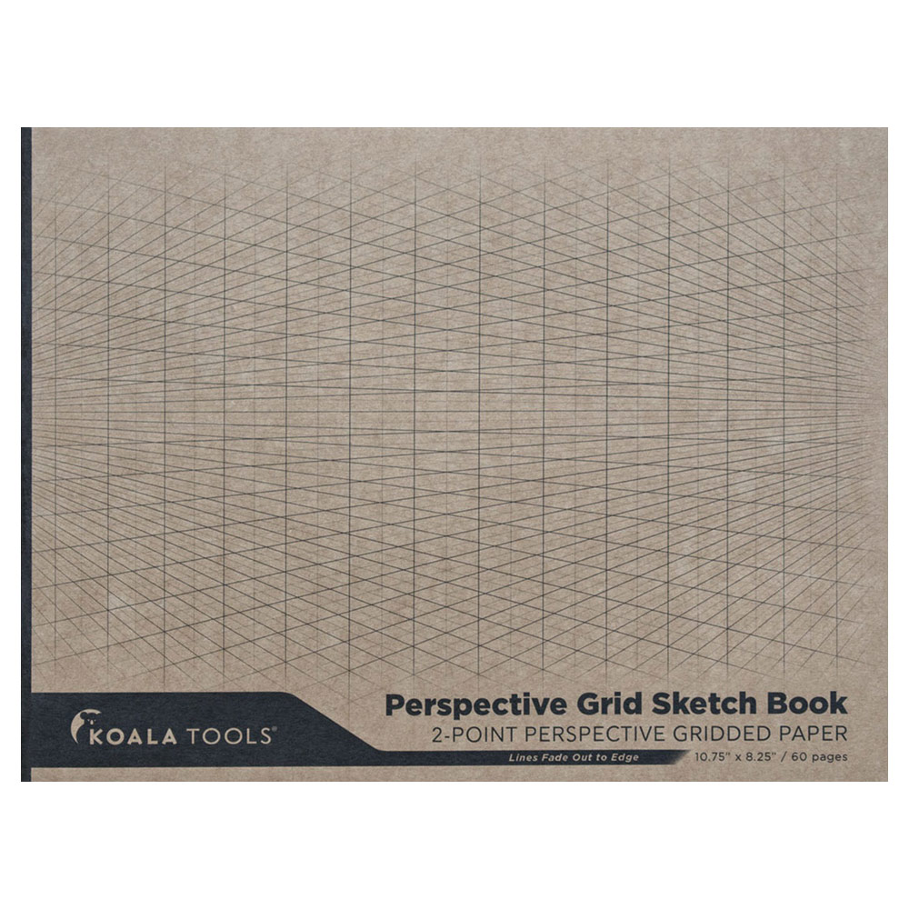 Koala Tools 2-Point Perspective Grid Paper Sketch Book 10.75"x8.25"