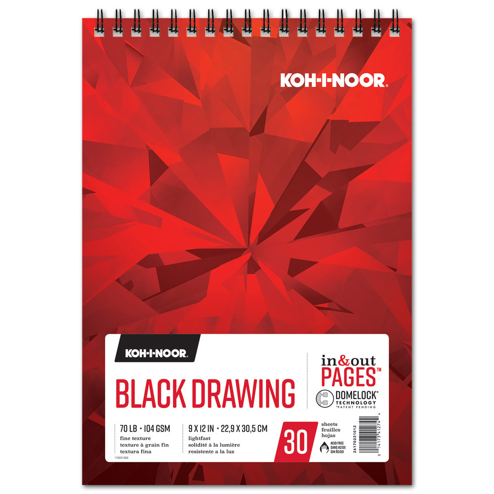 Koh-i-Noor Black Drawing Pad 9x12 30sh