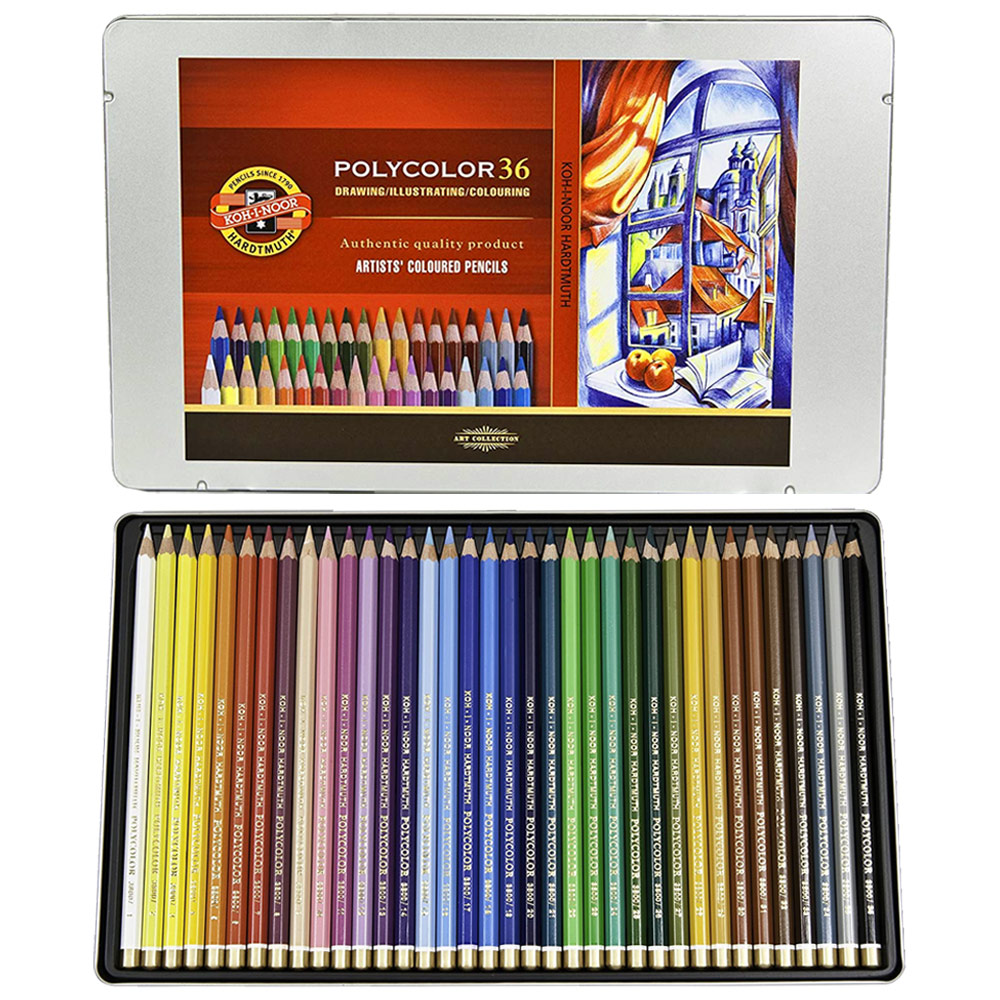 Koh-I-Noor Polycolor Artist's Coloured Pencil 36 Set
