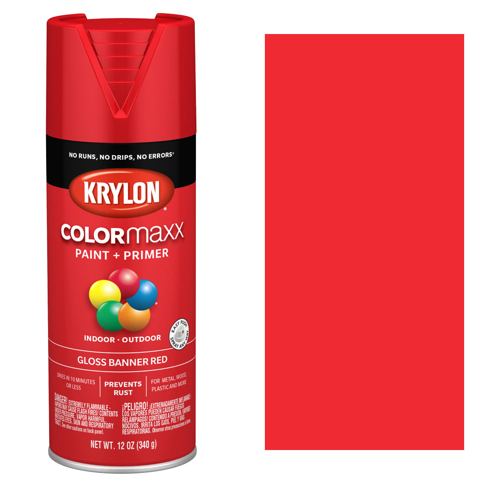 Krylon COLORmaxx Spray Paint 12oz Gloss Banner Red
