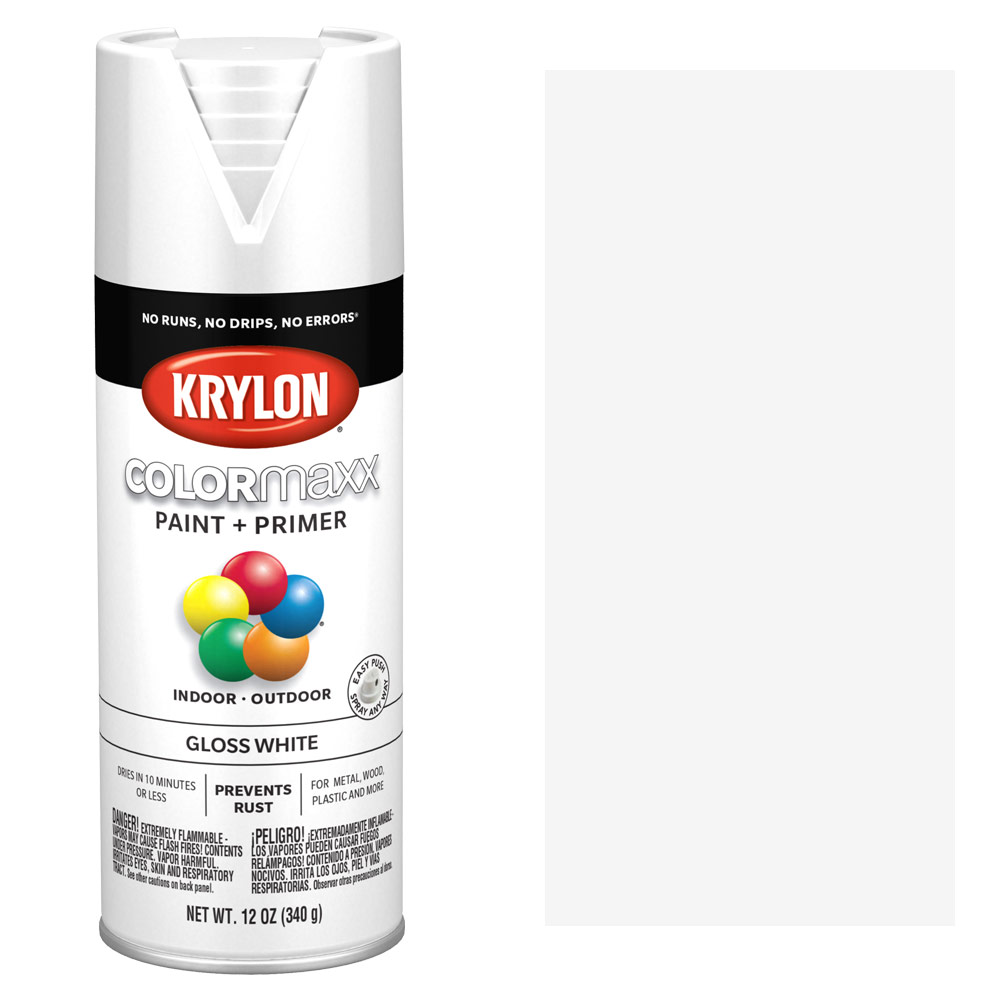 Krylon COLORmaxx Spray Paint 12oz Gloss White