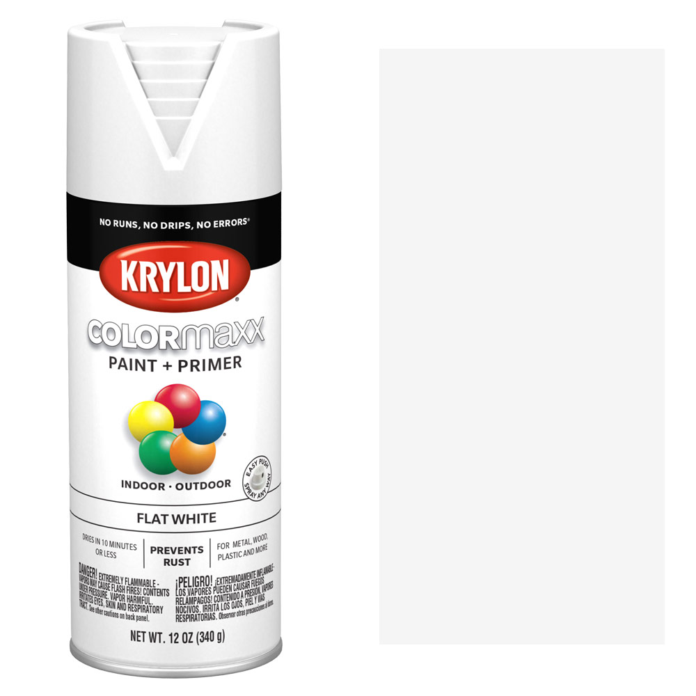 Krylon COLORmaxx Spray Paint 12oz Flat White
