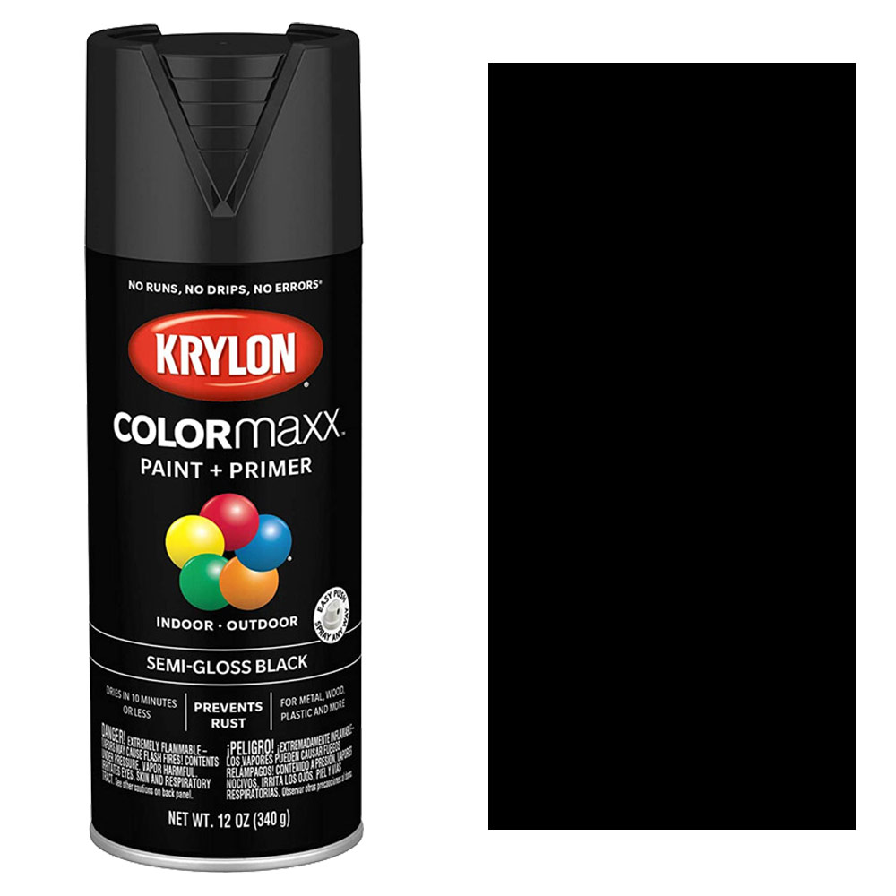 Krylon COLORmaxx Spray Paint 12oz Semi-Gloss Black