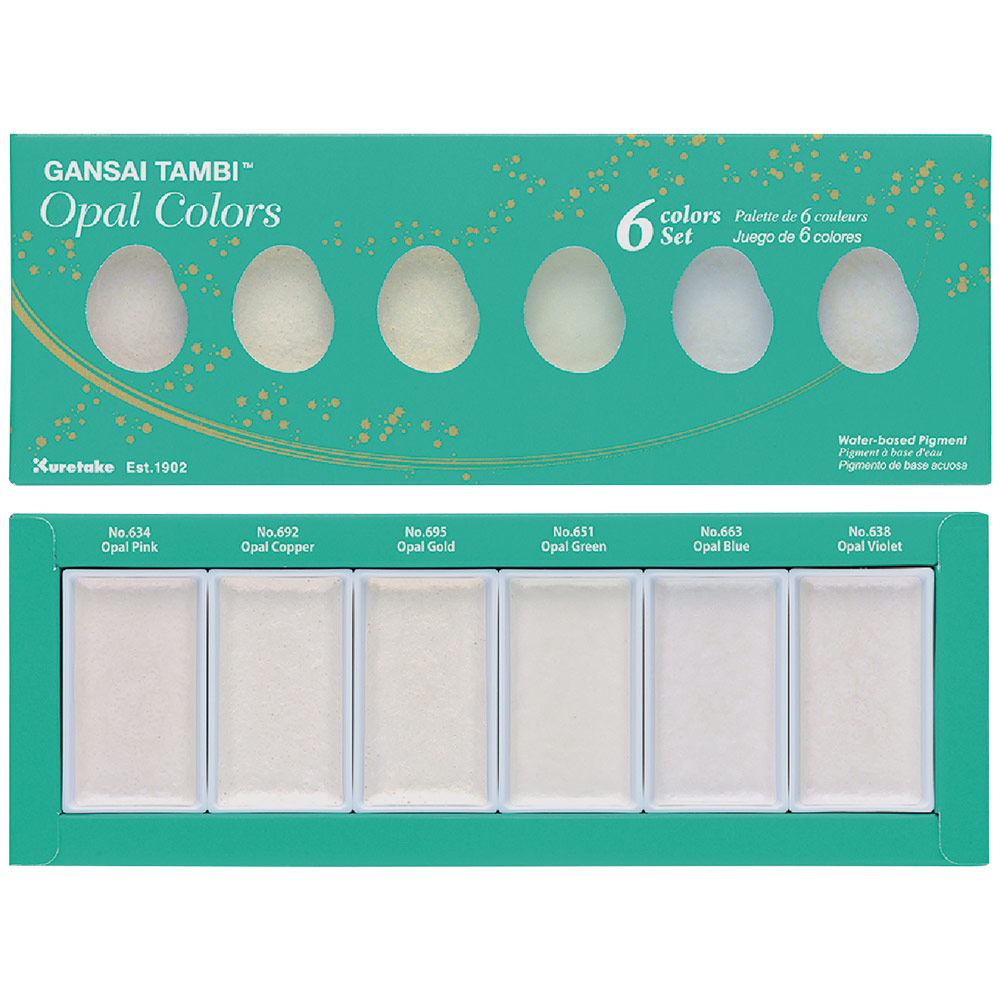 Kuretake Gansai Tambi Solid Watercolor 6 Set Opal Colors