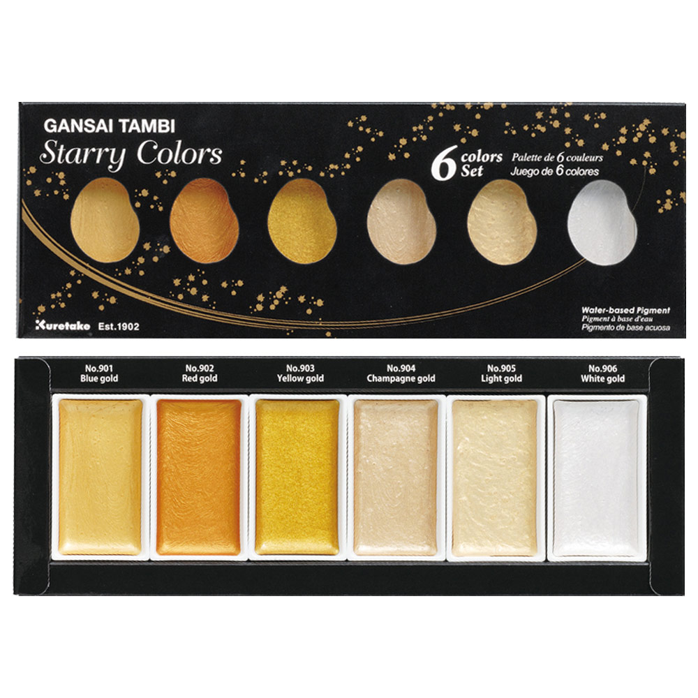 Kuretake Gansai Tambi Solid Watercolor 6 Set Starry Colors