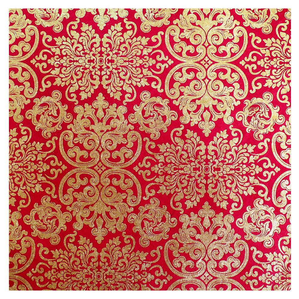 Lamali Decorative Lokta Paper Mandchou 20"x30" Red/Gold