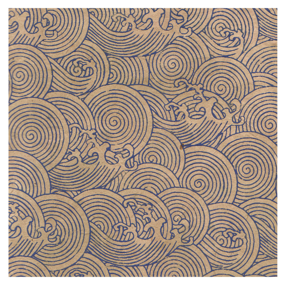 Lamali Decorative Lokta Paper Okinawa 20"x30" Cream/Blue