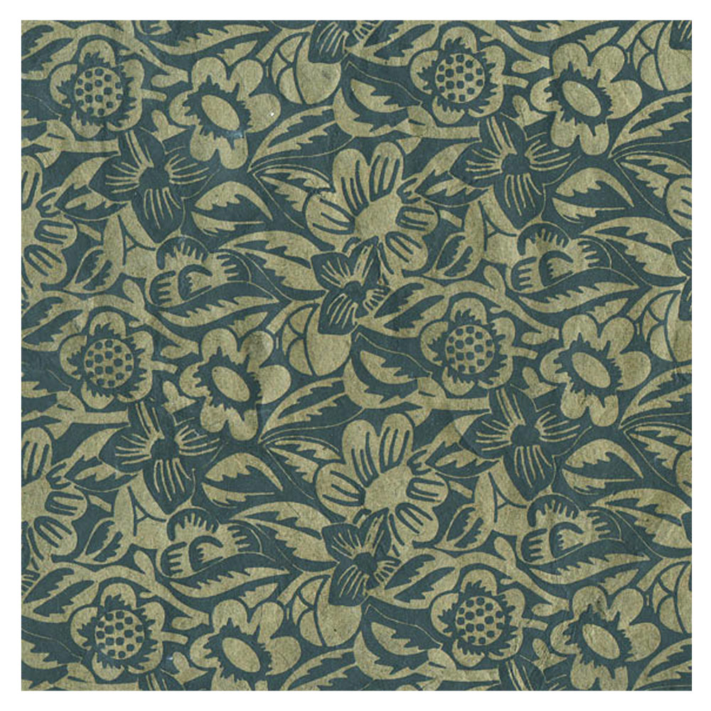 Lamali Decorative Lokta Paper Frida 20"x30" Cashew/Slate