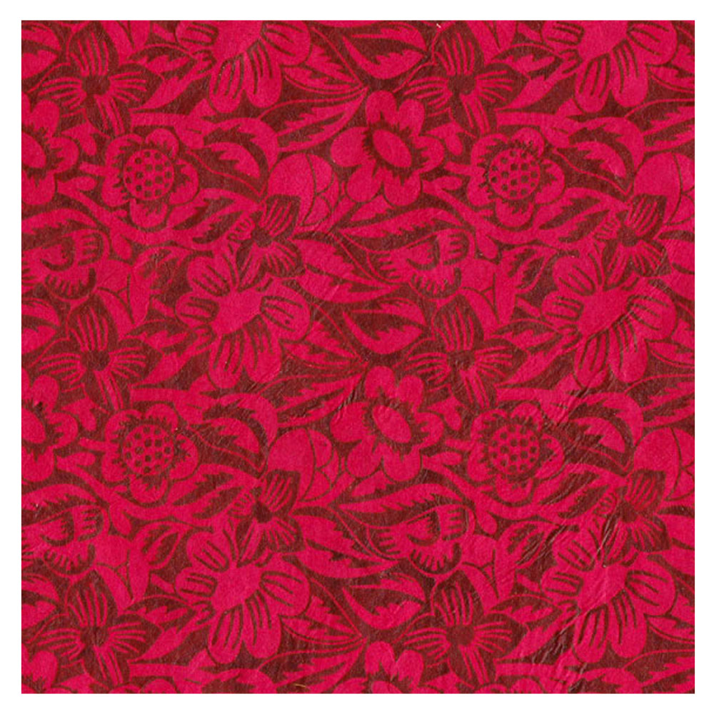 Lamali Decorative Lokta Paper Frida 20"x30" Fucshia/Burgundy