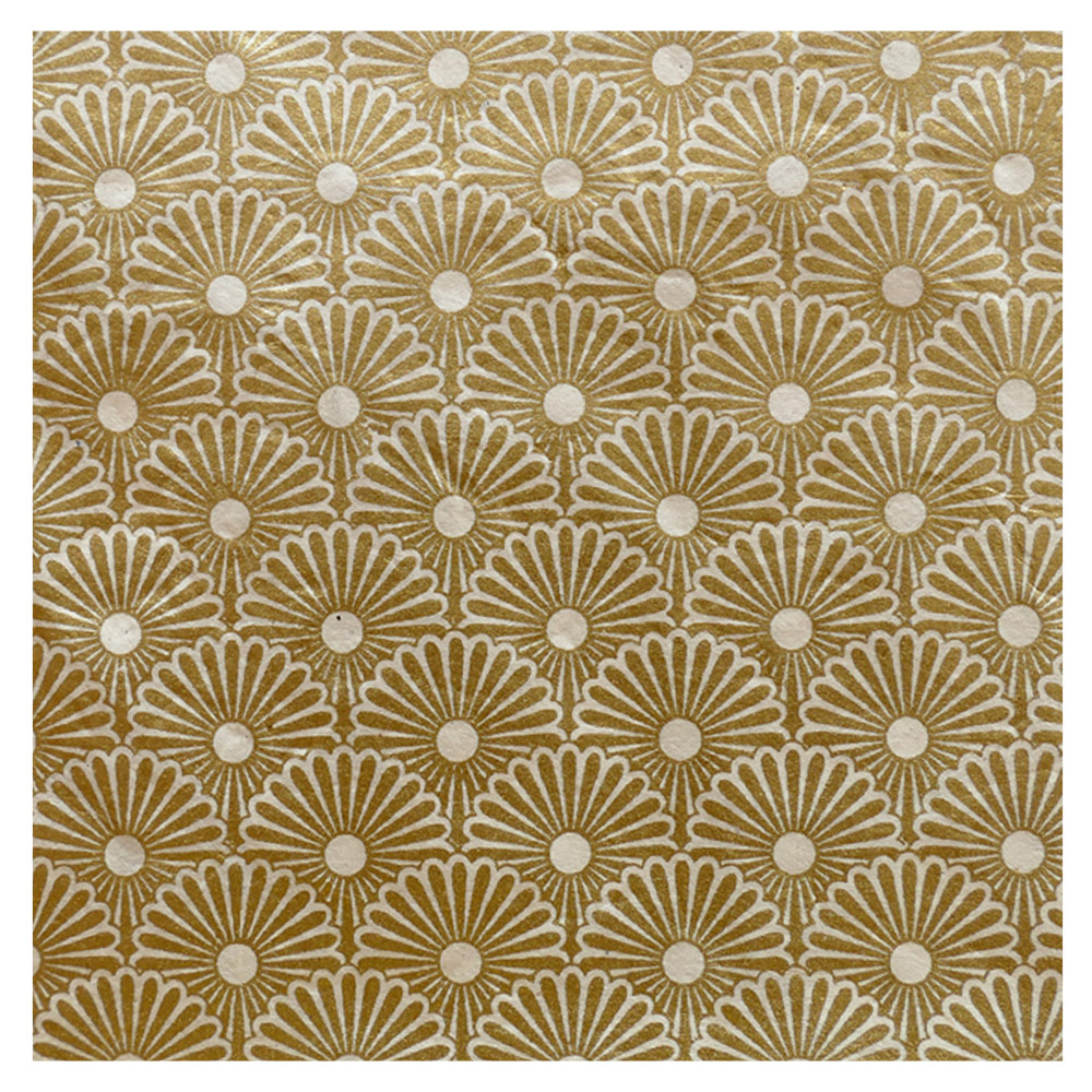 Lamali Decorative Lokta Paper Kahori 20"x30" White/Gold
