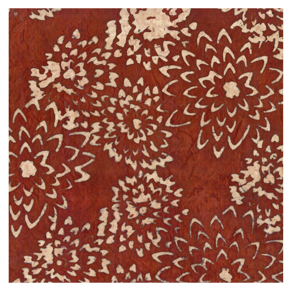 Lamali Decorative Lokta Paper Tomoe 20"x30" Rust/White