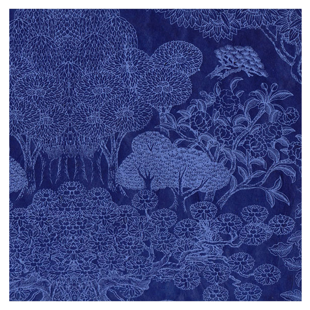 Lamali Decorative Lokta Paper Kongpo 20"x30" Blue/Light Blue