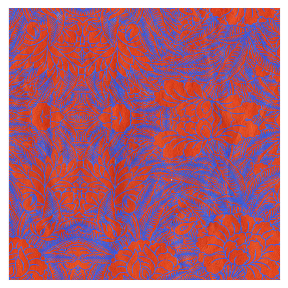 Lamali Decorative Lokta Paper Tropical 20"x30" Red/Blue
