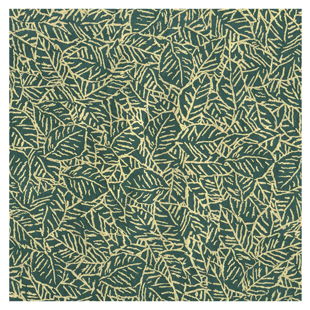 Lamali Decorative Lokta Paper Foliage 20"x30" Green/Gold