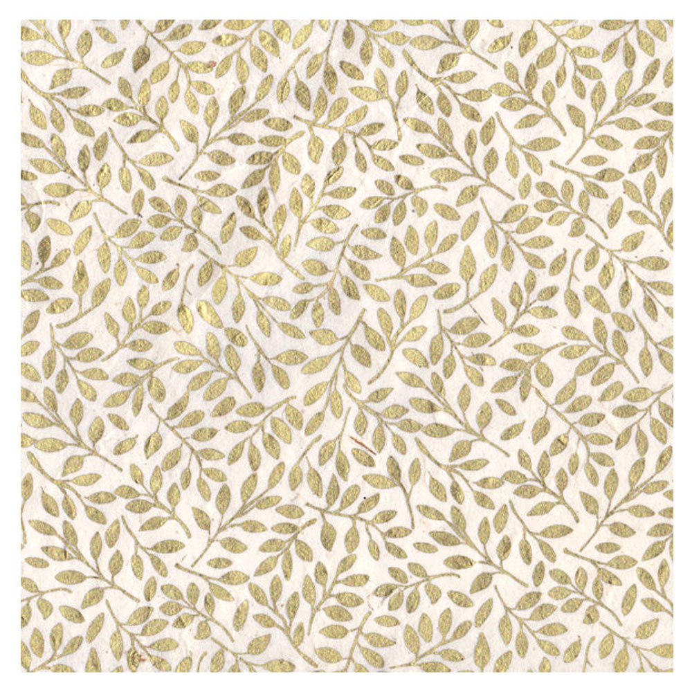 Lamali Decorative Lokta Paper Gilded 20"x30" Cream/Gold