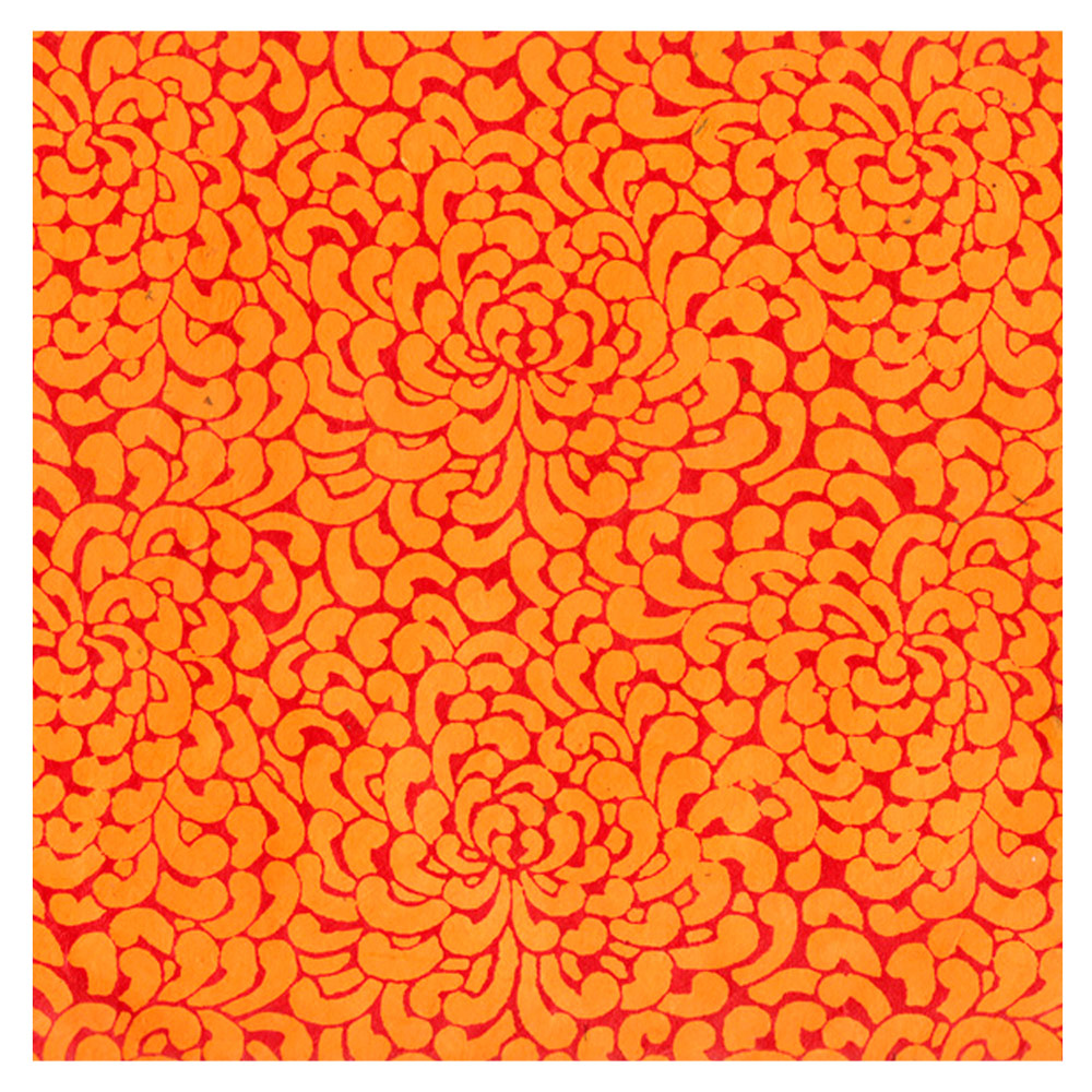 Lamali Decorative Lokta Paper Kikou 20"x30" White/Orange