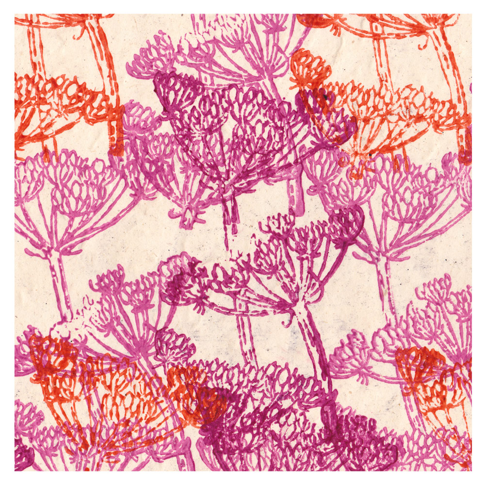 Lamali Decorative Lokta Paper Anise Flowers 20"x30" Violet