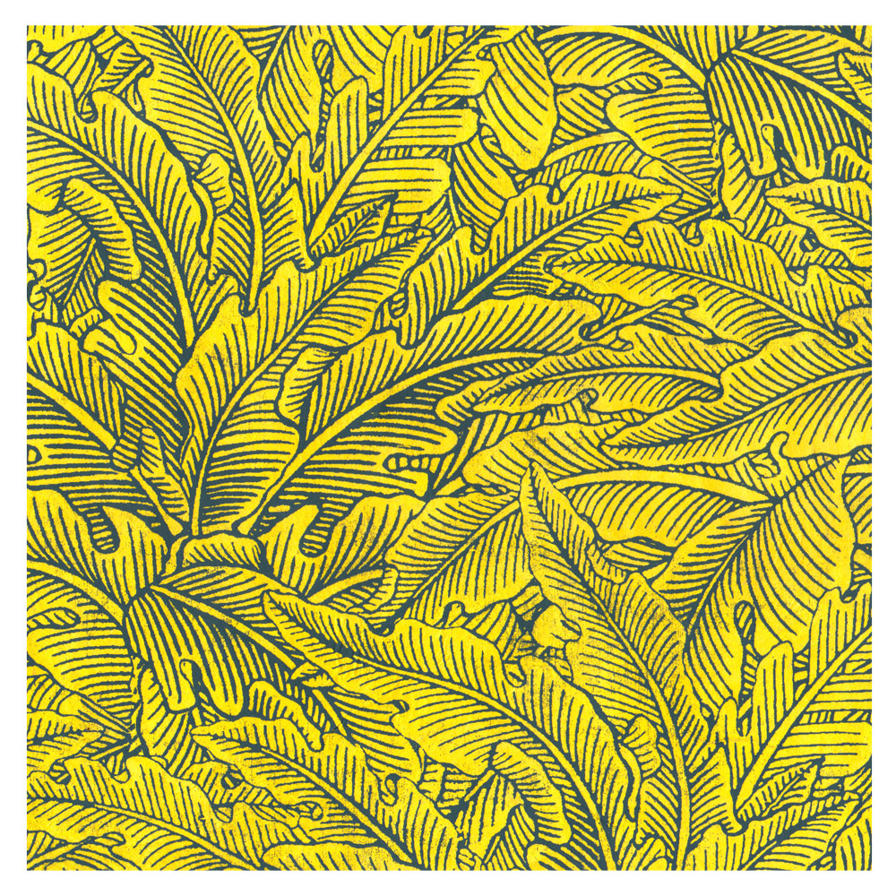Lamali Decorative Lokta Paper Greenery Medium 20"x30" Yellow/Slate