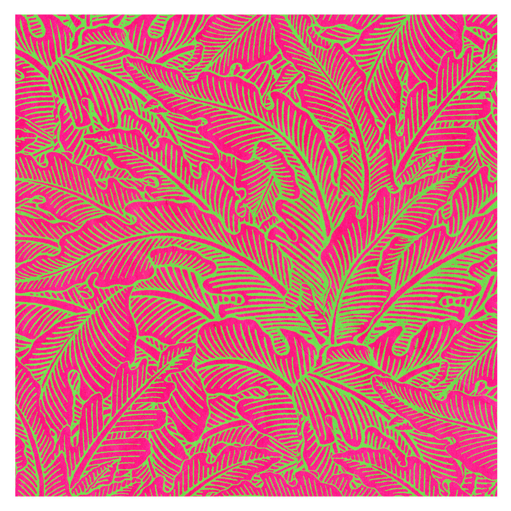 Lamali Decorative Lokta Paper Greenery Medium 20"x30" Fucshia/Electric Green
