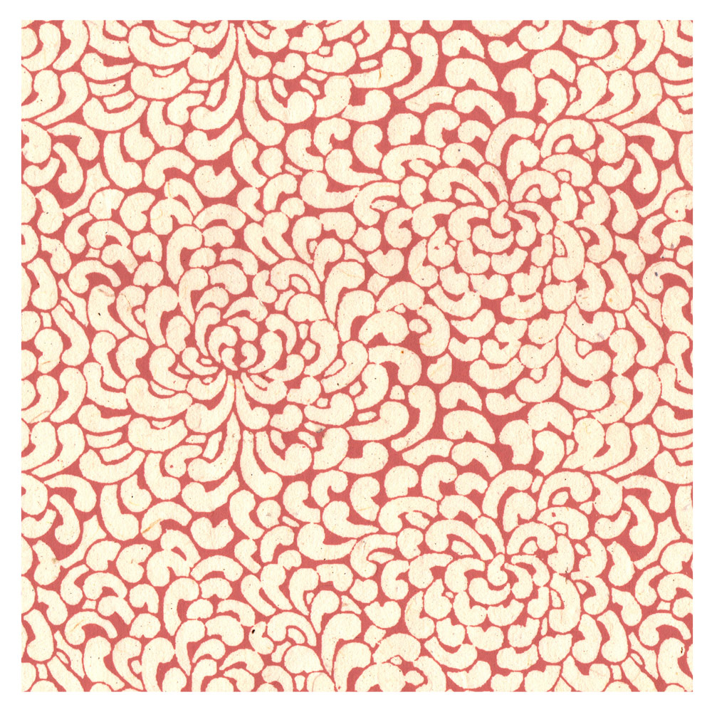 Lamali Decorative Lokta Paper Kikou 20"x30" White/Peach